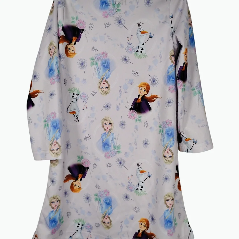 Disney Frozen Girls' Nightgown in Lavender Trim - Picture 4 of 6